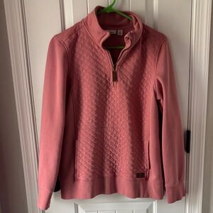 LL Bean Medium Pink Quilted Pullover